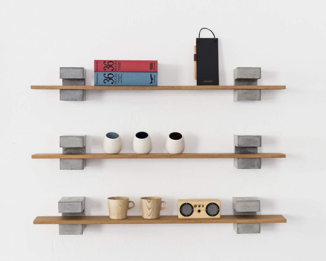 Wood and Concrete Shelf by Sue Pryke